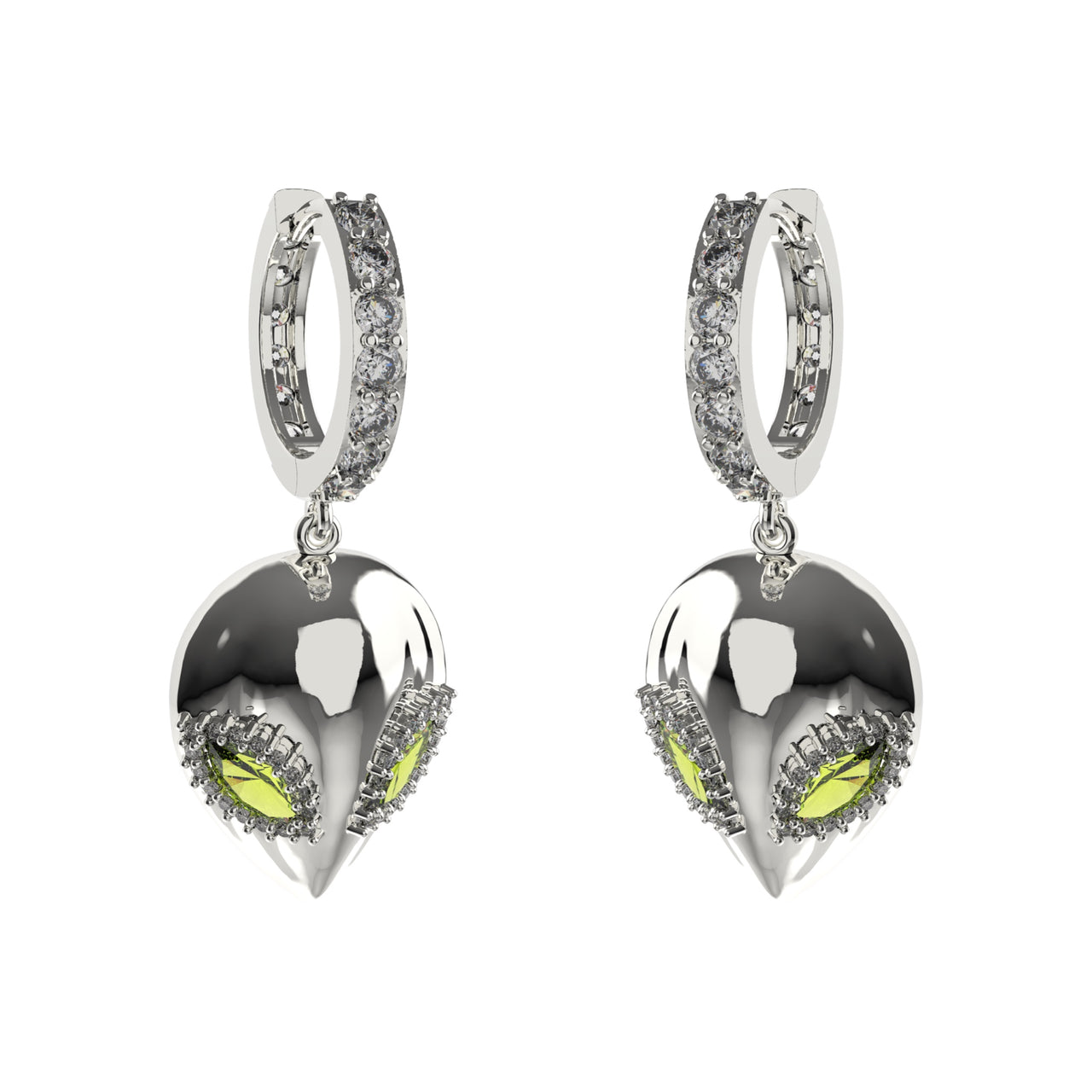 Alien Head Drop Earrings