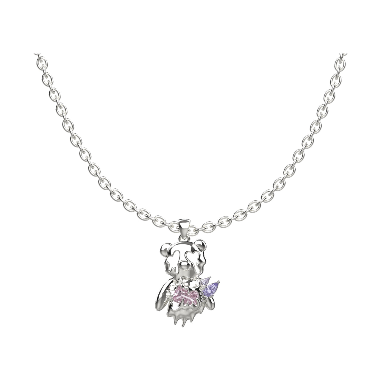 Crying Toy Bear Charm Necklace